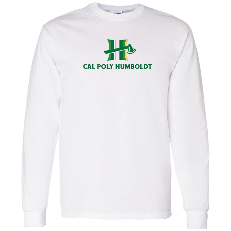 Cal Poly Humboldt Lumberjacks Primary Logo Long Sleeve T Shirt - White