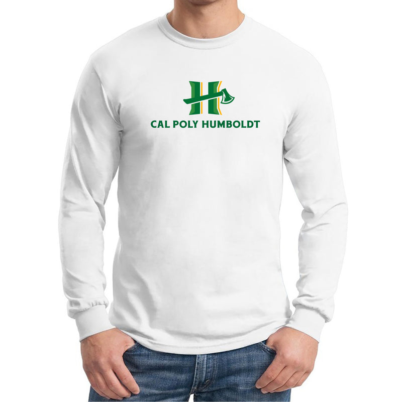 Cal Poly Humboldt Lumberjacks Primary Logo Long Sleeve T Shirt - White