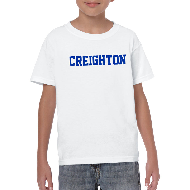 Creighton University Bluejays Basic Block Youth Short Sleeve T Shirt - White