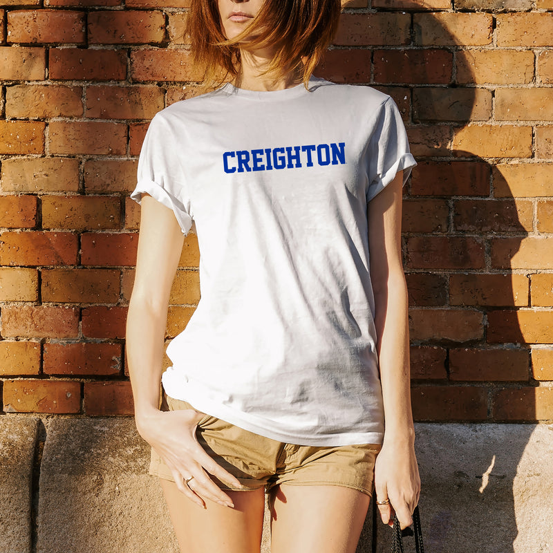 Creighton University Bluejays Basic Block Short Sleeve T Shirt - White