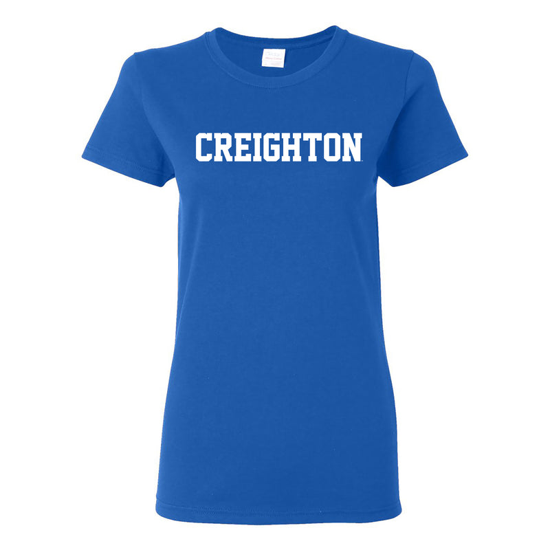Creighton University Bluejays Basic Block Womens Short Sleeve T Shirt - Royal