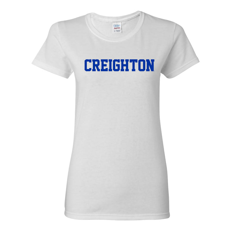 Creighton University Bluejays Basic Block Womens Short Sleeve T Shirt - White