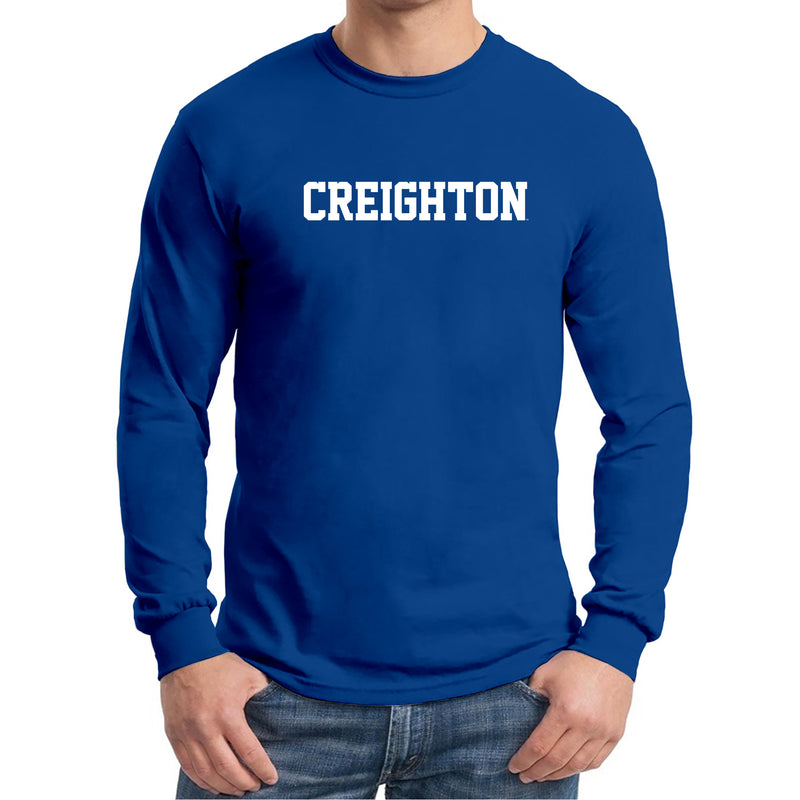 Creighton University Bluejays Basic Block Long Sleeve T Shirt - Royal
