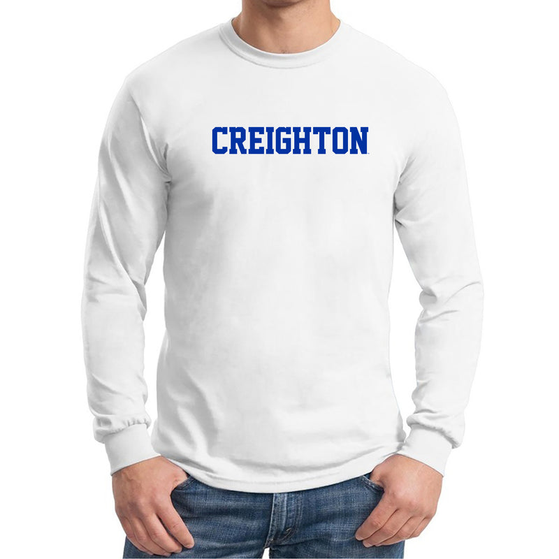 Creighton University Bluejays Basic Block Long Sleeve T Shirt - White