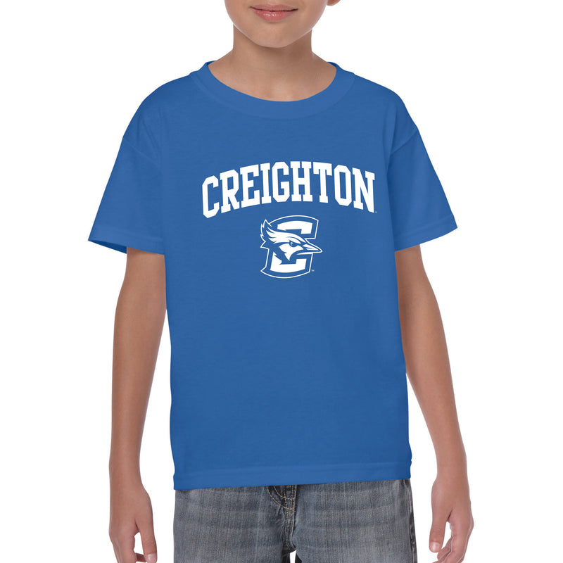 Creighton University Bluejays Arch Logo Youth Short Sleeve T Shirt - Royal