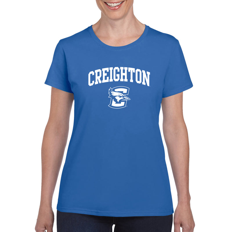 Creighton University Bluejays Arch Logo Womens Short Sleeve T Shirt - Royal