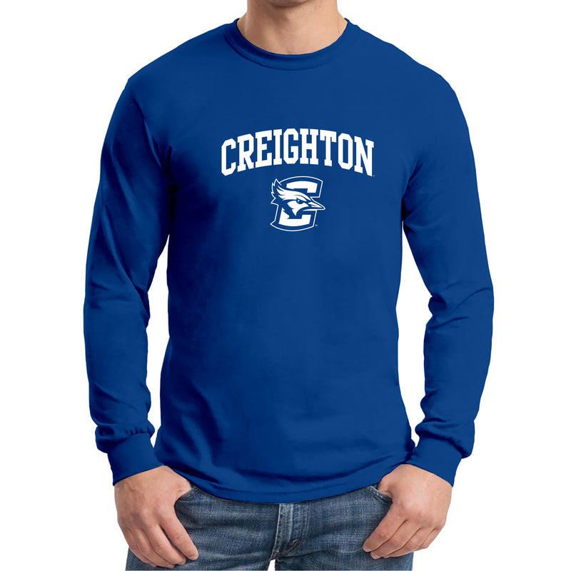 Creighton University Bluejays Arch Logo Long Sleeve T Shirt - Royal