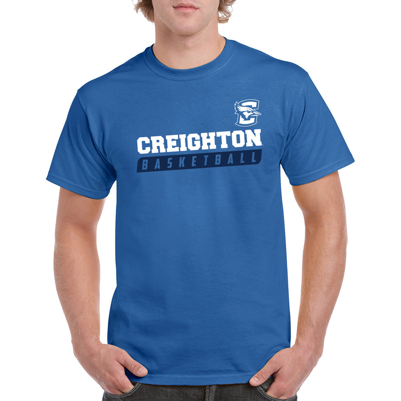 Creighton University Bluejays Basketball Slant Short Sleeve T Shirt - Royal