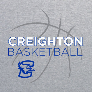 Creighton University Bluejays Basketball Sketch Basic Cotton Short Sleeve T Shirt - Sport Grey