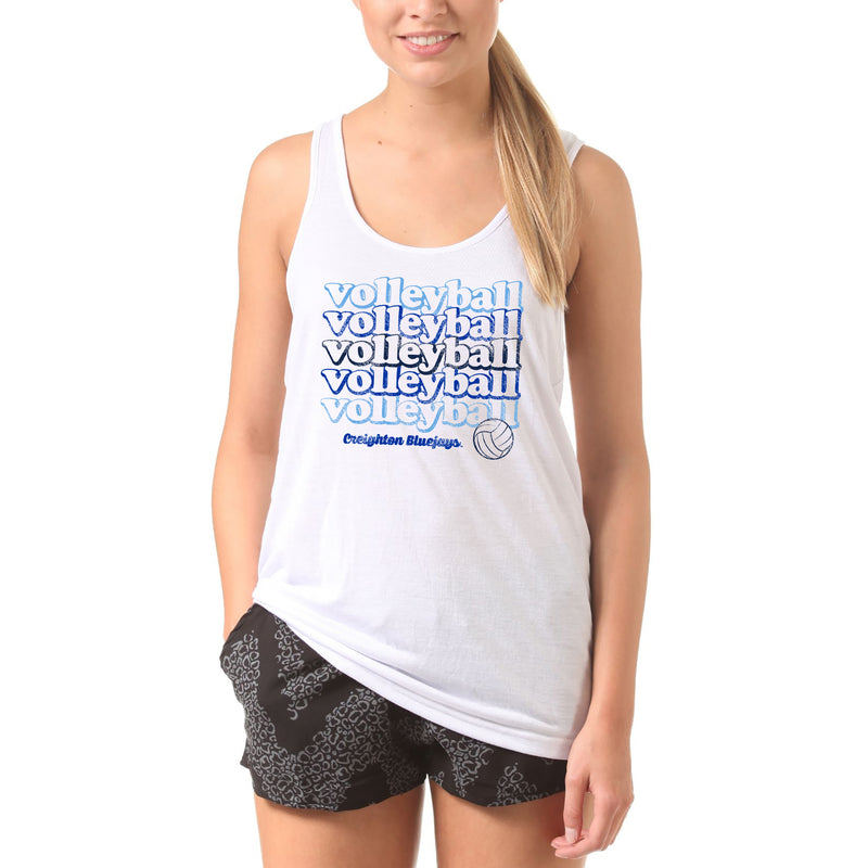 Creighton University Bluejays Volleyball Repeat Tank Top - White