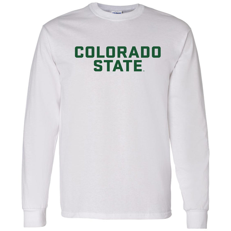 Colorado State University Rams Basic Block Long Sleeve T Shirt - White
