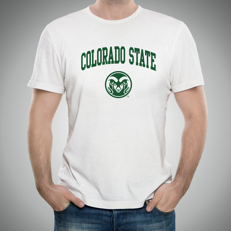 Colorado State University Rams Arch Logo Short Sleeve T Shirt - White