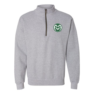 Colorado State University Rams Primary Logo 1/4 Zip Sweatshirt - Sport Grey