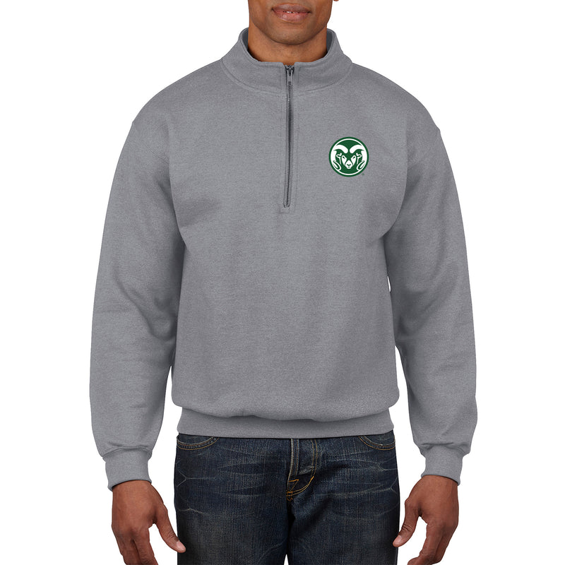 Colorado State University Rams Primary Logo 1/4 Zip Sweatshirt - Sport Grey