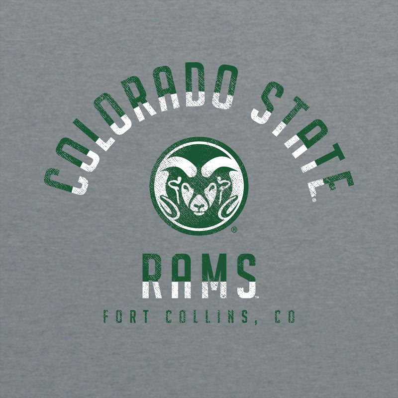 Colorado State University Rams Division Arch Canvas Triblend Short Sleeve T Shirt - Athletic Grey