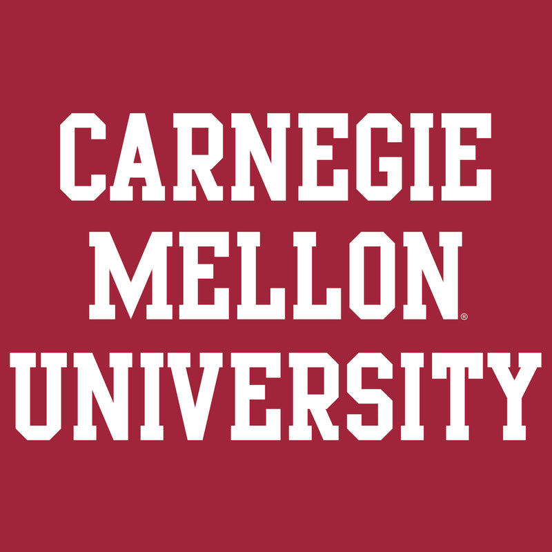 Carnegie Mellon University Tartans Basic Block Youth Short Sleeve T Shirt - Cardinal Red