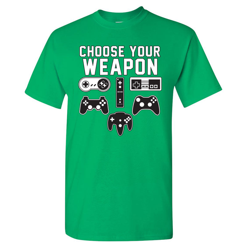 Choose Your Weapon Gamer Gaming Console Adult T-Shirt Basic Cotton - Irish Green