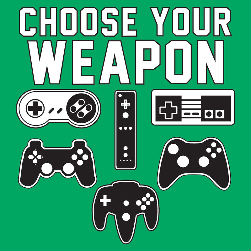 Choose Your Weapon Gamer Gaming Console Adult T-Shirt Basic Cotton - Irish Green