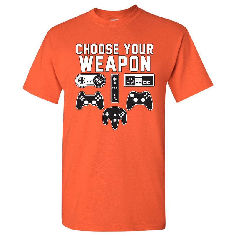 Choose Your Weapon Gamer Gaming Console Adult T-Shirt Basic Cotton - Orange