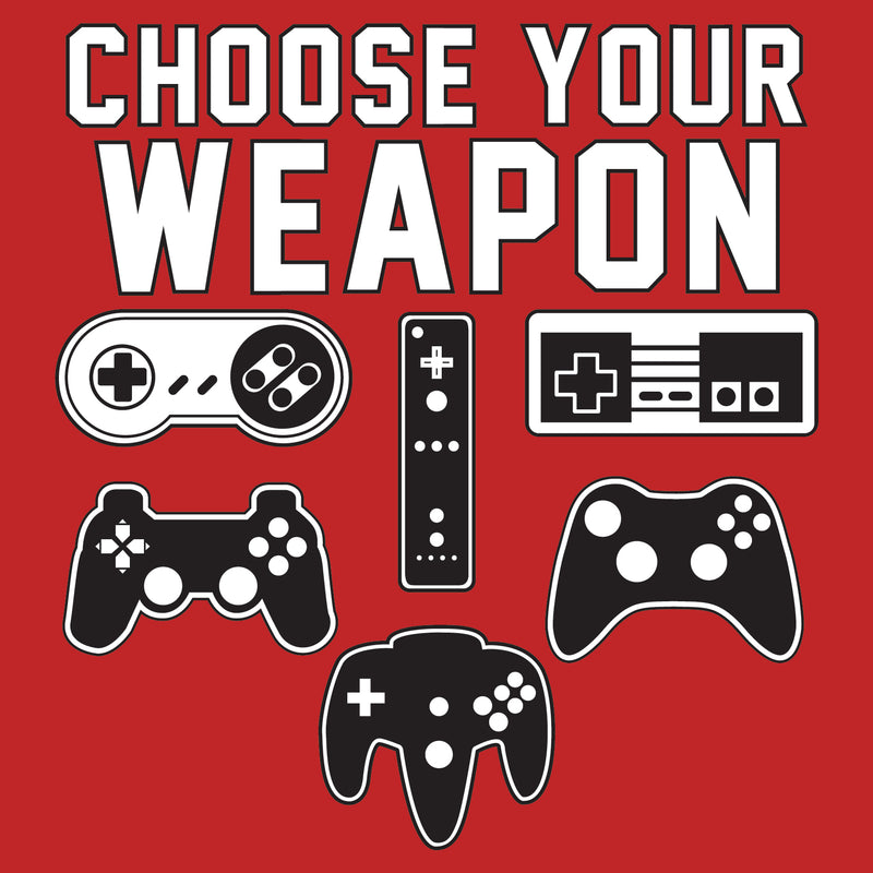 Choose Your Weapon Gamer Gaming Console Adult T-Shirt Basic Cotton - Red