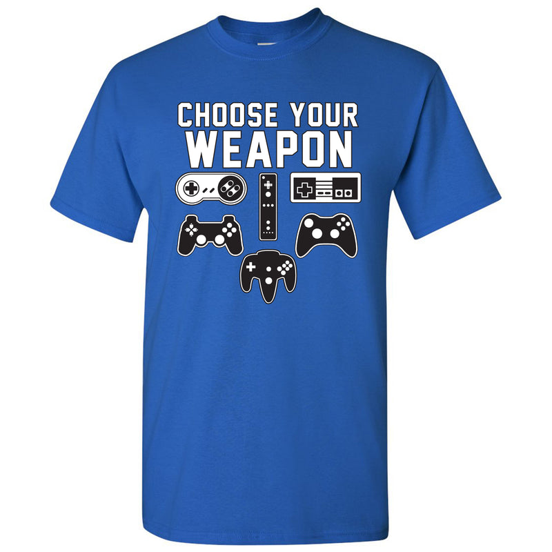 Choose Your Weapon Gamer Gaming Console Adult T-Shirt Basic Cotton - Royal