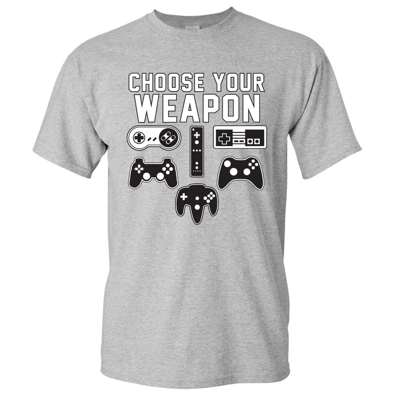 Choose Your Weapon Gamer Gaming Console Adult T-Shirt Basic Cotton - Sport Grey