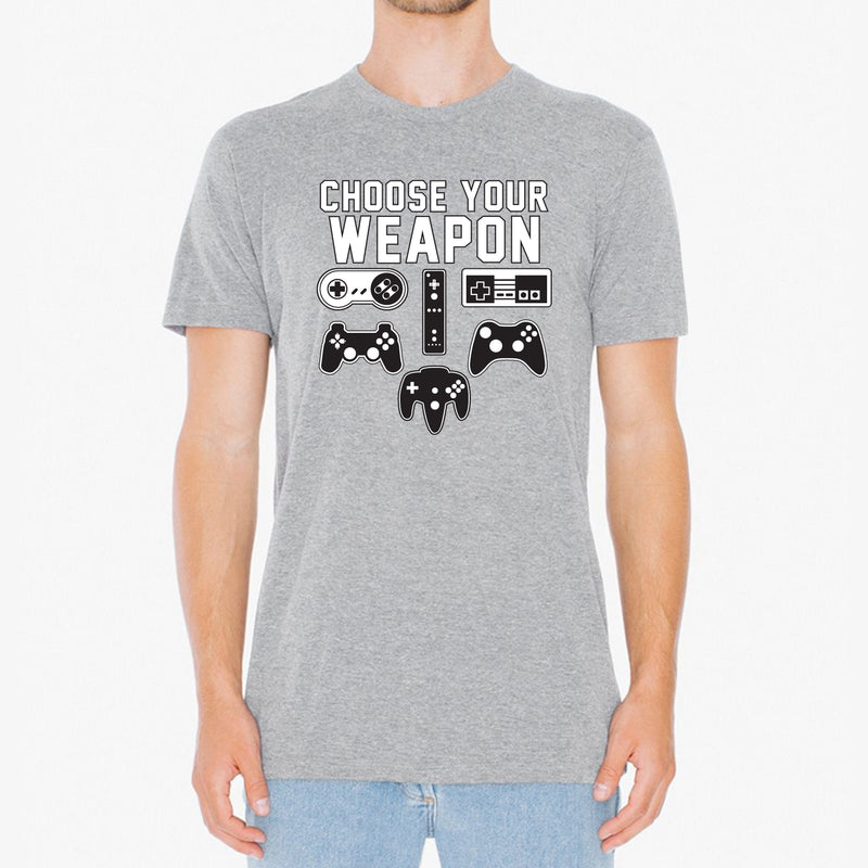 Choose Your Weapon Gamer Gaming Console Adult T-Shirt Basic Cotton - Sport Grey