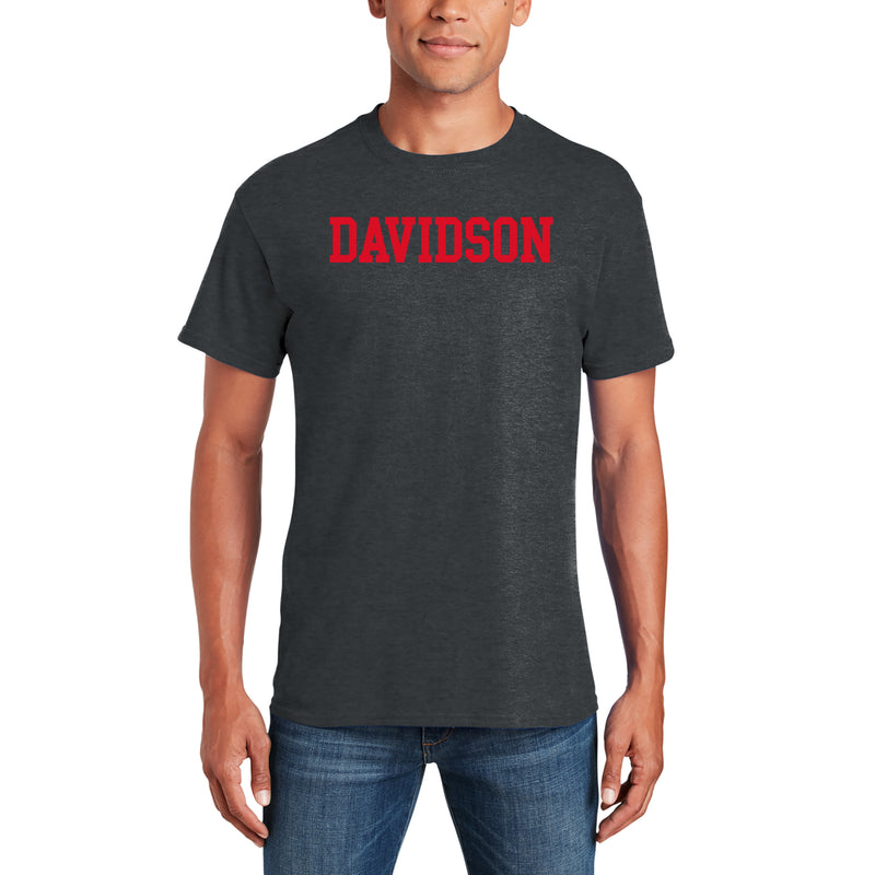 Davidson Wildcats Basic Block T Shirt - Dark Heather