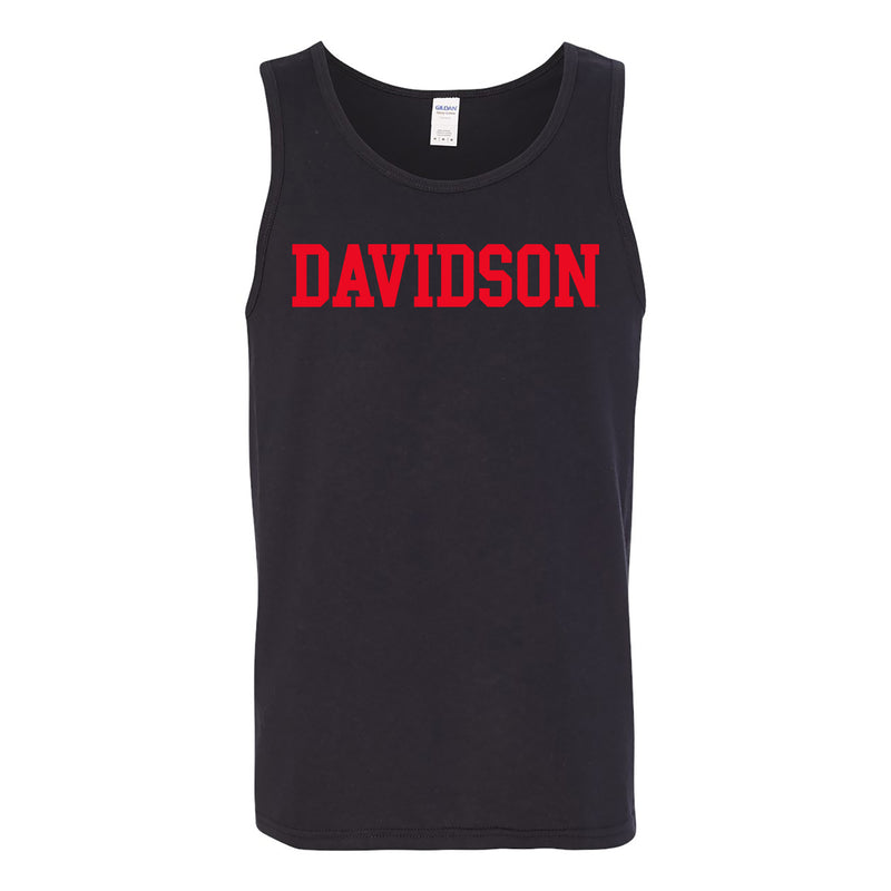 Davidson Wildcats Basic Block Tank Top - Black