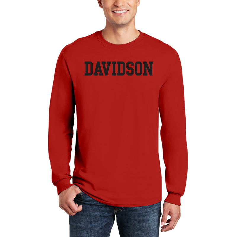 Davidson Wildcats Basic Block Long Sleeve Shirt - Red