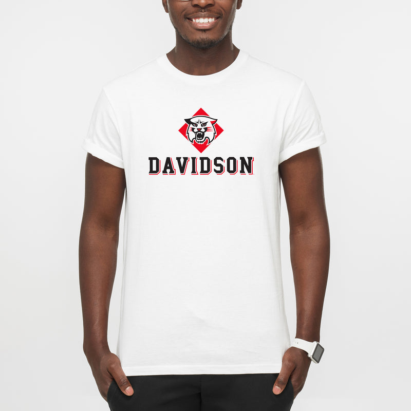 Davidson Wildcats Primary Logo T Shirt - White