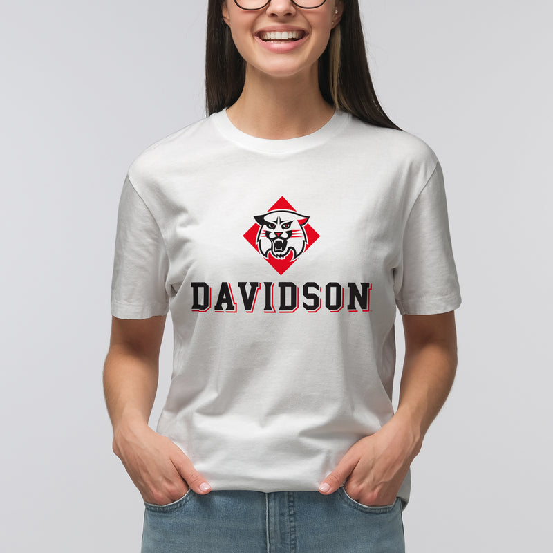 Davidson Wildcats Primary Logo T Shirt - White
