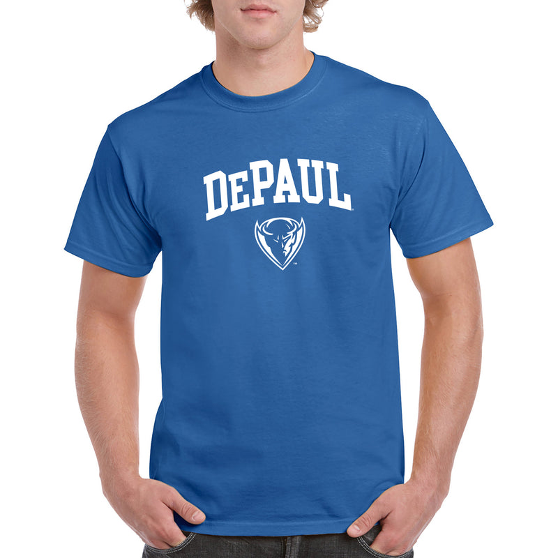 DePaul University Blue Demons Arch Logo Short Sleeve T-Shirt - Royal