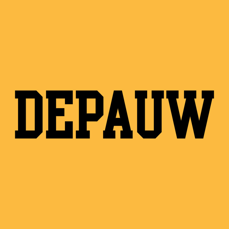 DePauw University Tigers Basic Block Heavy Blend Hoodie - Gold