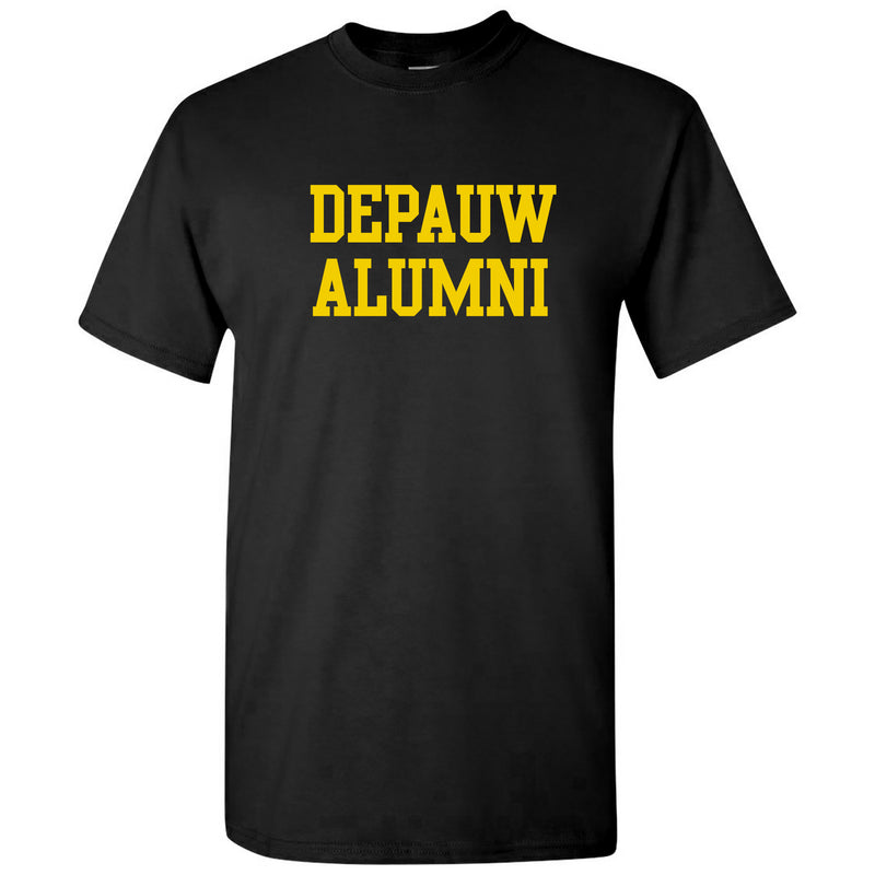DePauw University Tigers Alumni Block Short Sleeve T Shirt - Black
