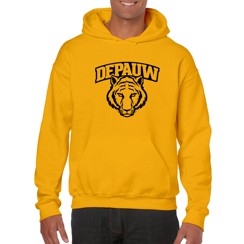 DePauw University Tigers Arch Logo Heavy Blend Hoodie - Gold