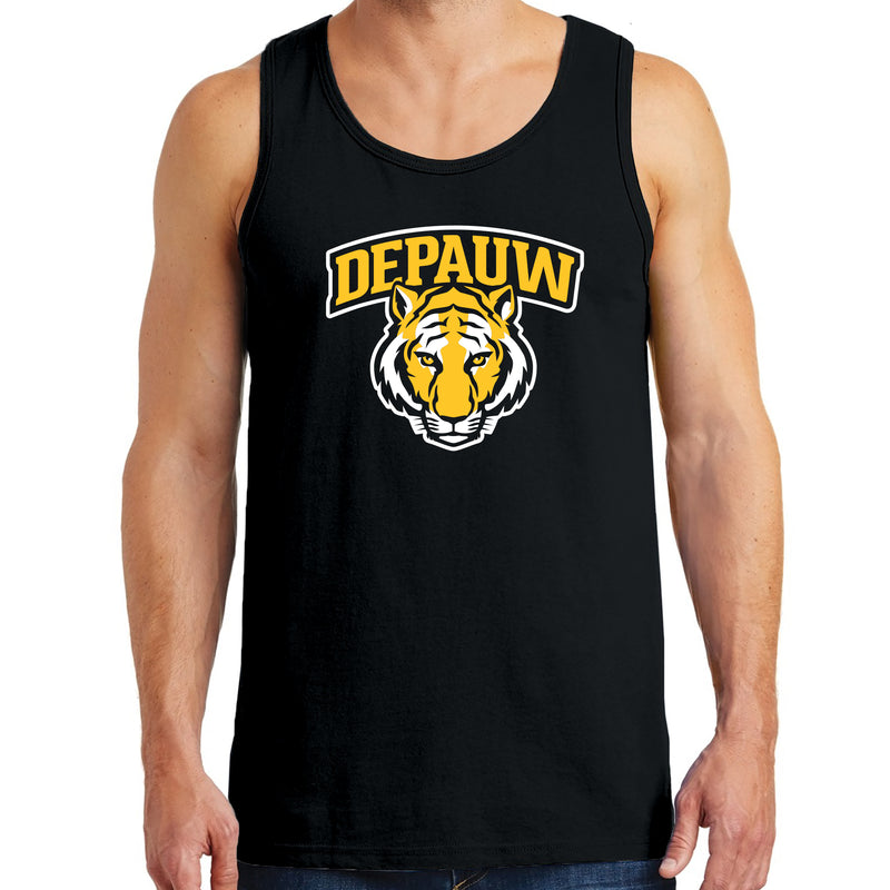 DePauw University Tigers Arch Logo Tank Top - Black