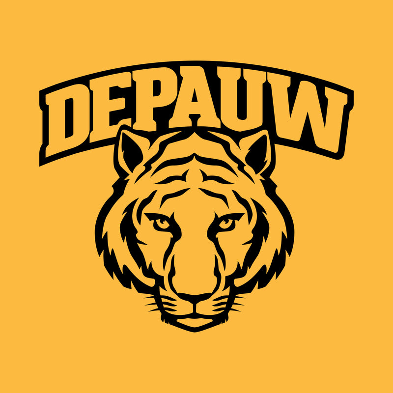DePauw University Tigers Arch Logo Heavy Blend Crewneck Sweatshirt - Gold