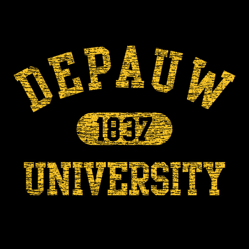 DePauw University Tigers Athletic Arch Heavy Blend Hoodie - Black