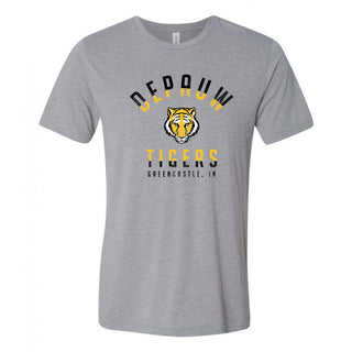 DePauw University Tigers Division Arch Canvas Triblend Short Sleeve T Shirt - Athletic Grey Triblend
