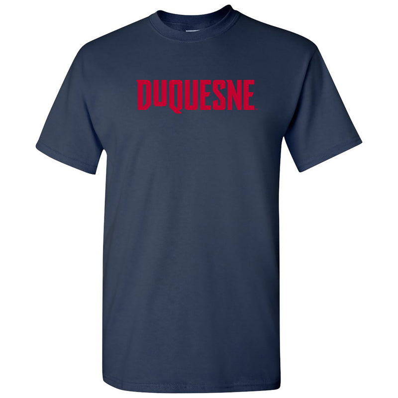 Duquesne University Dukes Basic Block Short Sleeve T Shirt - Navy