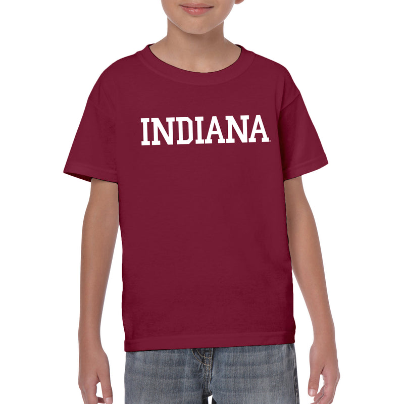 Indiana University Hoosiers Basic Block Youth Short Sleeve T-Shirt - Cardinal