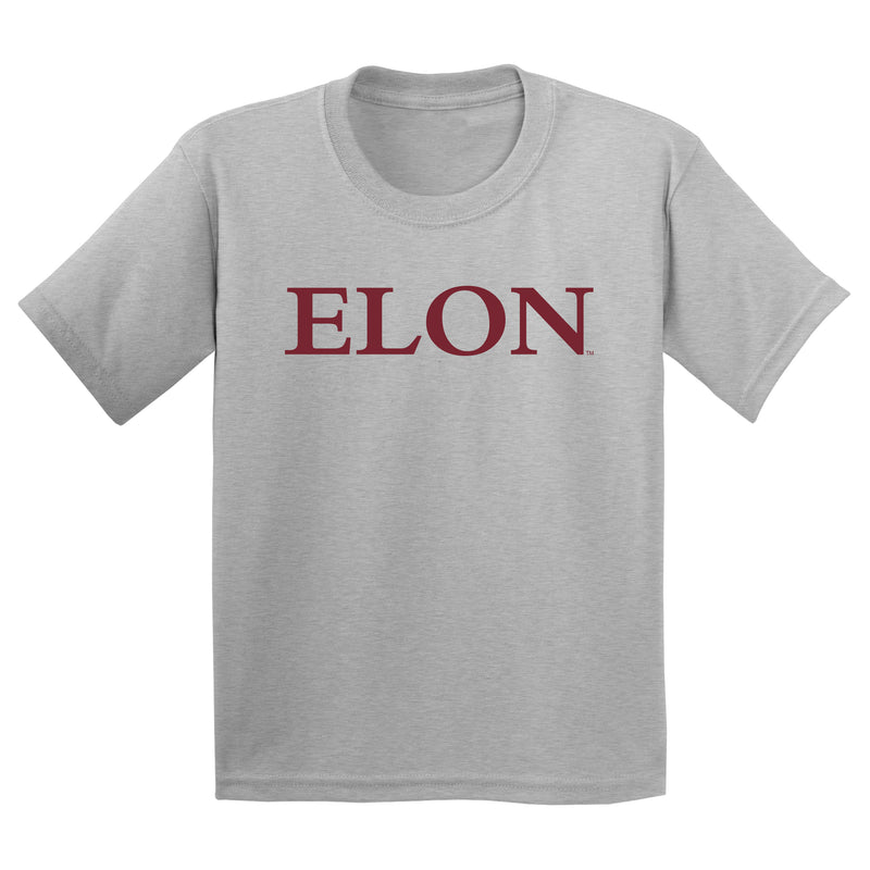 Elon Phoenix Basic Block Youth T Shirt - Sport Grey