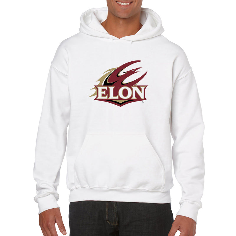 Elon University Phoenix Primary Logo Hoodie - White
