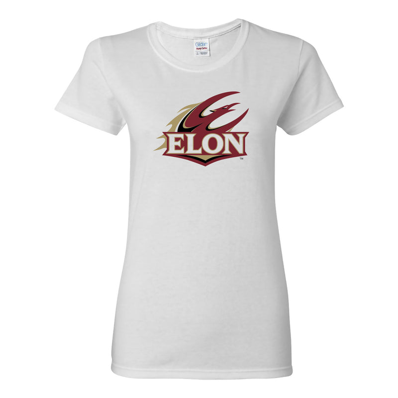 Elon University Phoenix Primary Logo Womens T Shirt - White