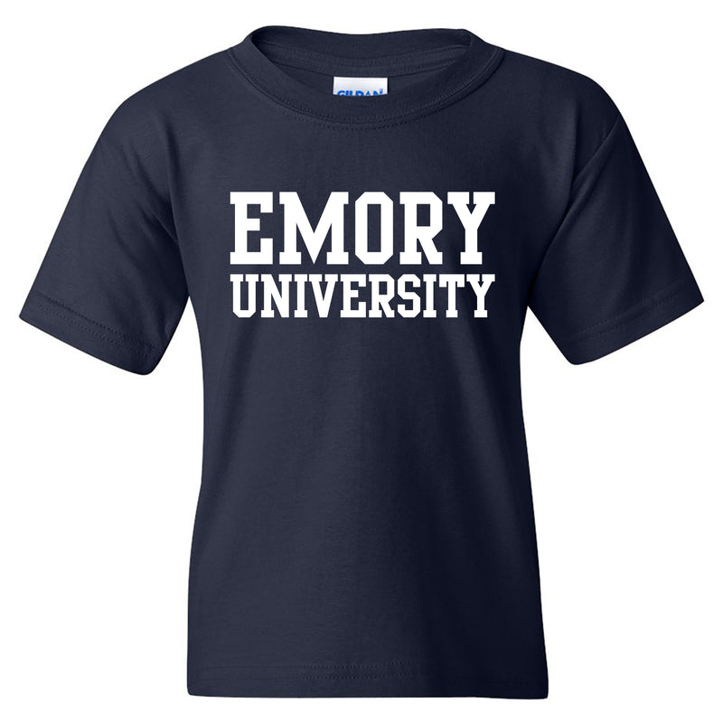 Emory University Eagles Basic Block Youth Short Sleeve T Shirt - Navy