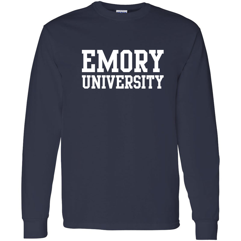 Emory University Eagles  Basic Block Long Sleeve T-Shirt - Navy