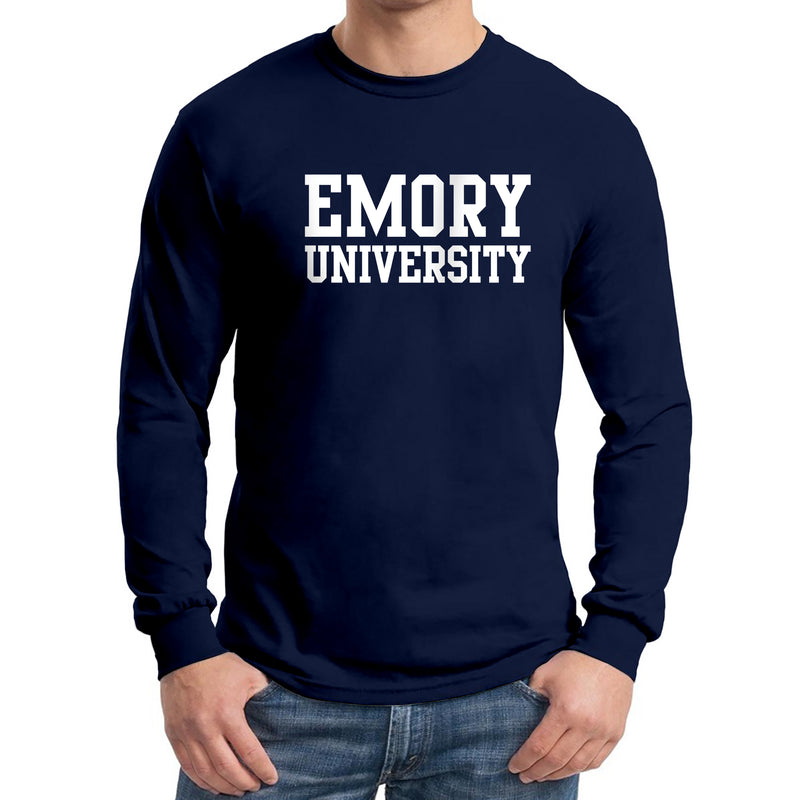 Emory University Eagles  Basic Block Long Sleeve T-Shirt - Navy