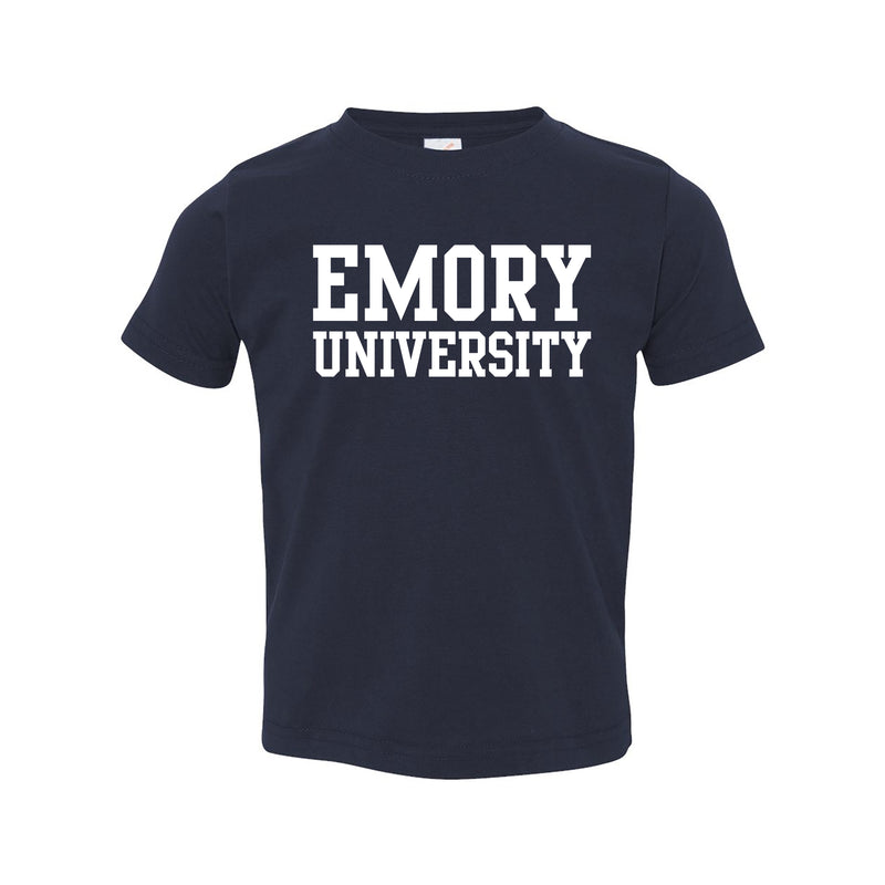 Emory University Eagles Basic Block Toddler Short Sleeve T Shirt - Navy