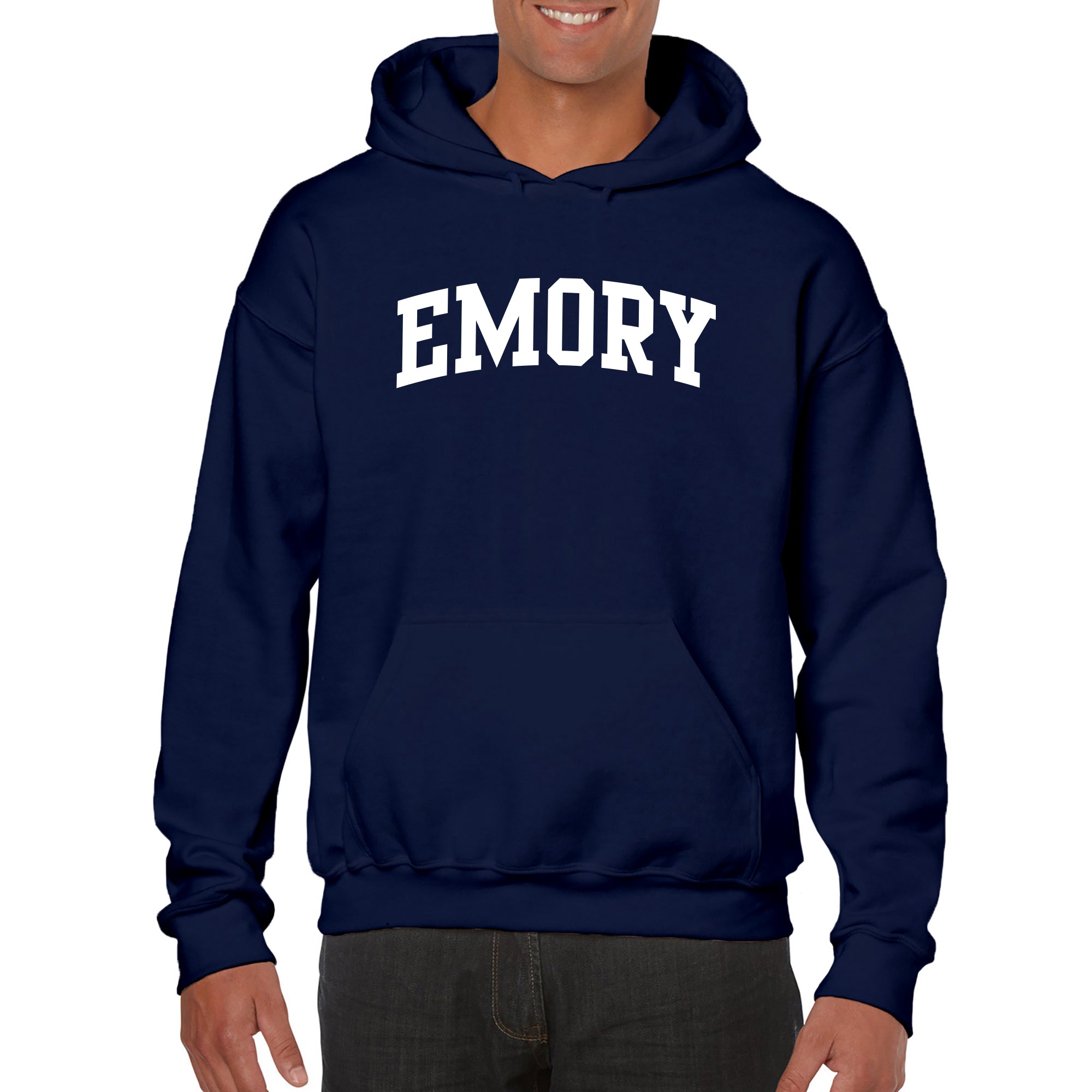emory gear Emory University Eagles Arch Logo Heavy Blend Hoodie in Blue | Size: XL
